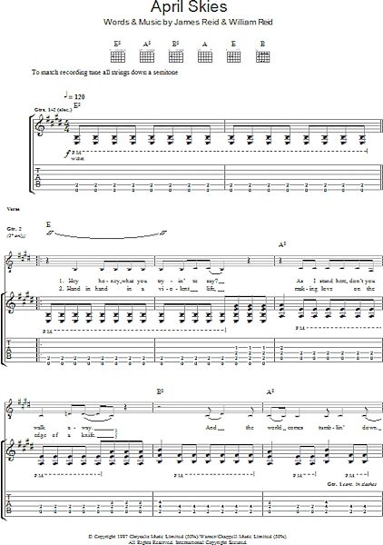 open zoom image for April Skies - Guitar TAB, New, Main