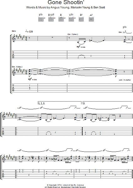 open zoom image for Gone Shootin' - Guitar TAB, New, Main