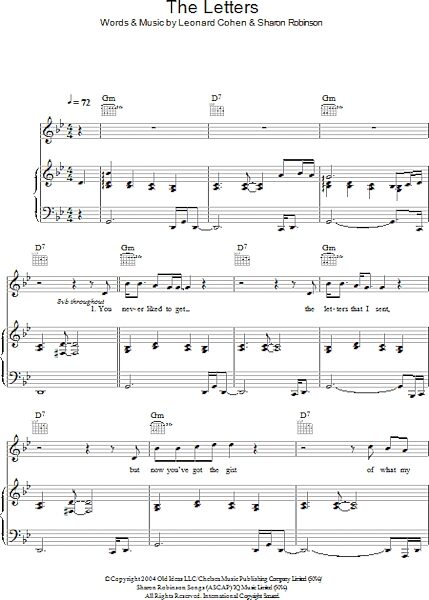 open zoom image for The Letters - Piano/Vocal/Guitar, New, Main