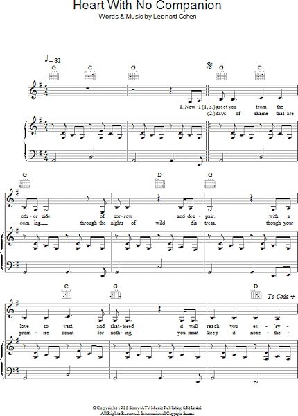 open zoom image for Heart With No Companion - Piano/Vocal/Guitar, New, Main