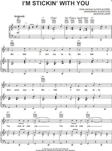 open zoom image for I'm Stickin' With You - Piano/Vocal/Guitar, New, Main