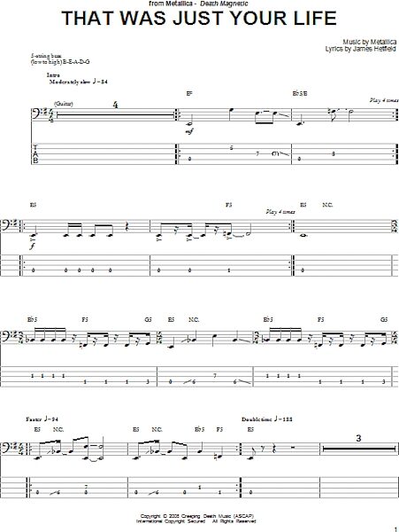 open zoom image for That Was Just Your Life - Bass Tab, New, Main