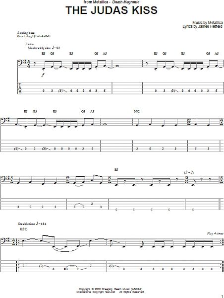 open zoom image for The Judas Kiss - Bass Tab, New, Main