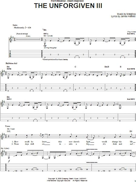 open zoom image for The Unforgiven III - Easy Guitar with TAB, New, Main
