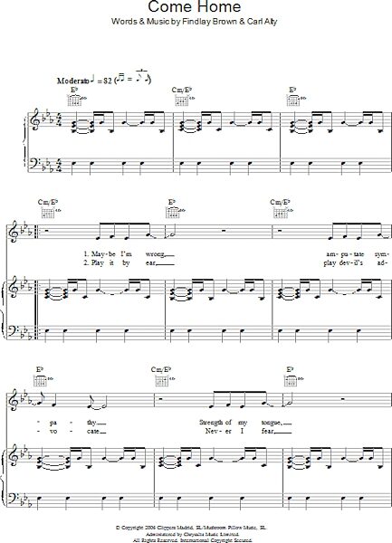 open zoom image for Come Home - Piano/Vocal/Guitar, New, Main