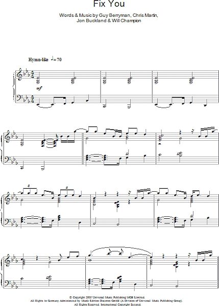 open zoom image for Fix You - Piano Solo, New, Main