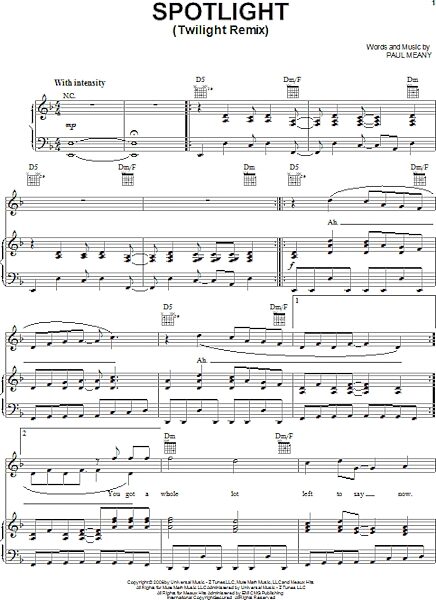 open zoom image for Spotlight (Twilight Remix) - Piano/Vocal/Guitar, New, Main