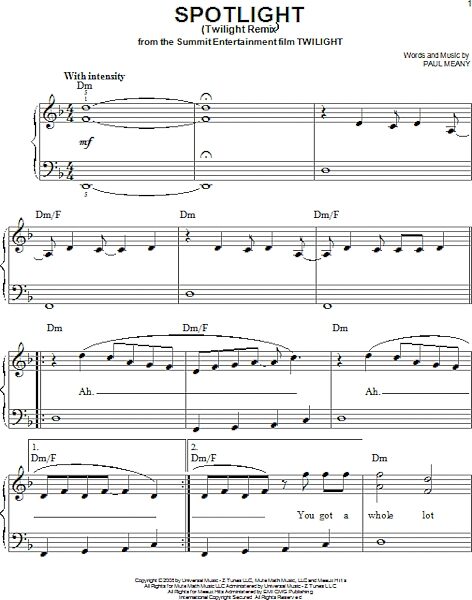 open zoom image for Spotlight (Twilight Remix) - Easy Piano, New, Main