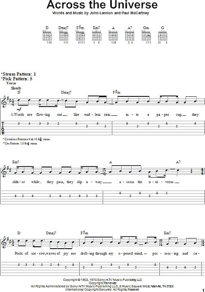 open zoom image for Across The Universe - Easy Guitar with TAB, New, Main