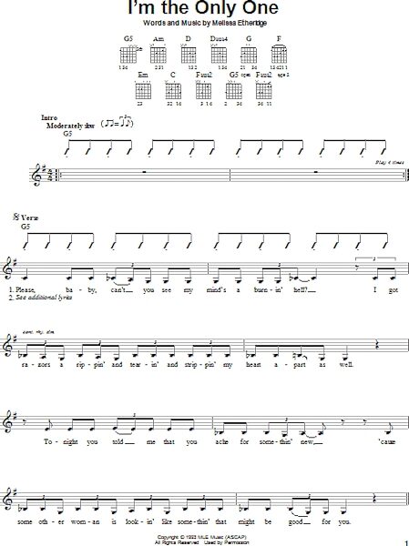 open zoom image for I'm The Only One - Easy Guitar, New, Main