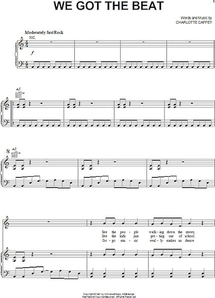 open zoom image for We Got The Beat - Piano/Vocal/Guitar, New, Main
