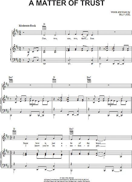 open zoom image for A Matter Of Trust - Piano/Vocal/Guitar, New, Main