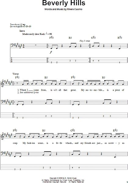open zoom image for Beverly Hills - Bass Tab, New, Main