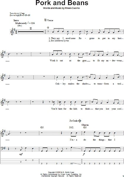 open zoom image for Pork And Beans - Bass Tab, New, Main