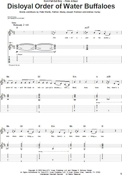 open zoom image for Disloyal Order Of Water Buffaloes - Guitar TAB, New, Main