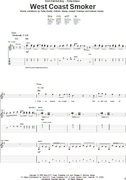 open zoom image for West Coast Smoker - Guitar TAB, New, Main