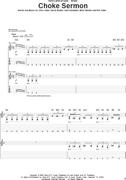 open zoom image for Choke Sermon - Guitar TAB, New, Main