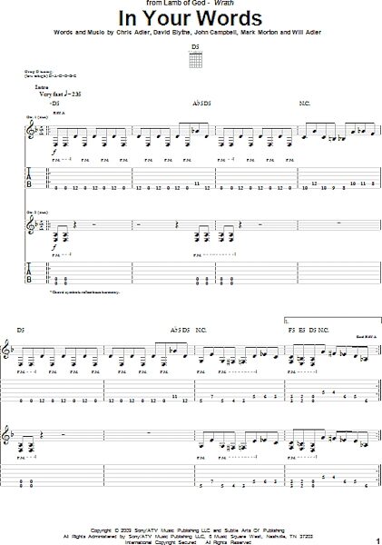 open zoom image for In Your Words - Guitar TAB, New, Main