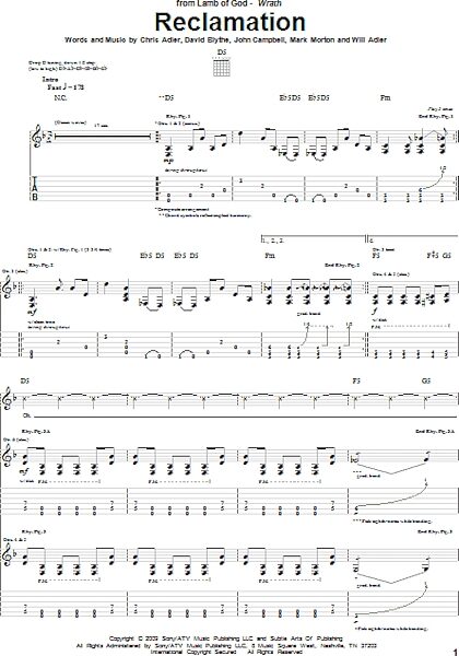 open zoom image for Reclamation - Guitar TAB, New, Main