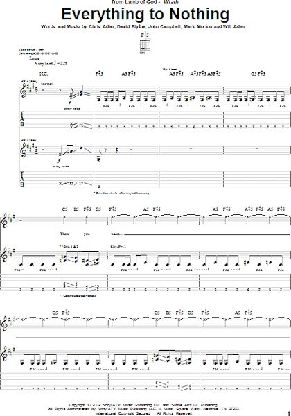 open zoom image for Everything To Nothing - Guitar TAB, New, Main