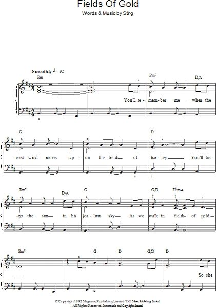 open zoom image for Fields Of Gold - Easy Piano, New, Main