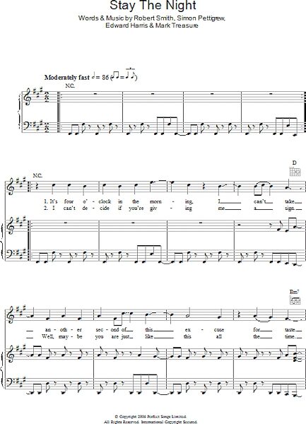 open zoom image for Stay The Night - Piano/Vocal/Guitar, New, Main