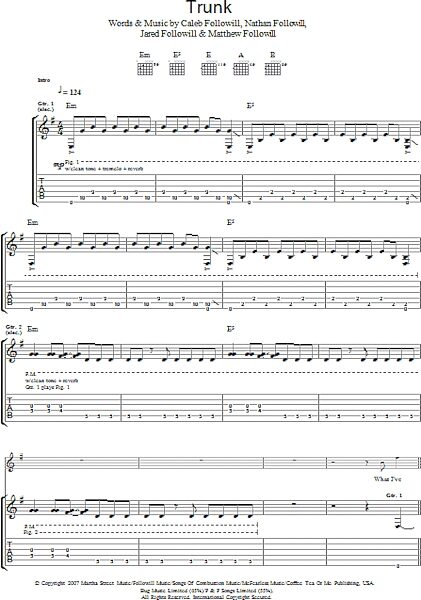 open zoom image for Trunk - Guitar TAB, New, Main
