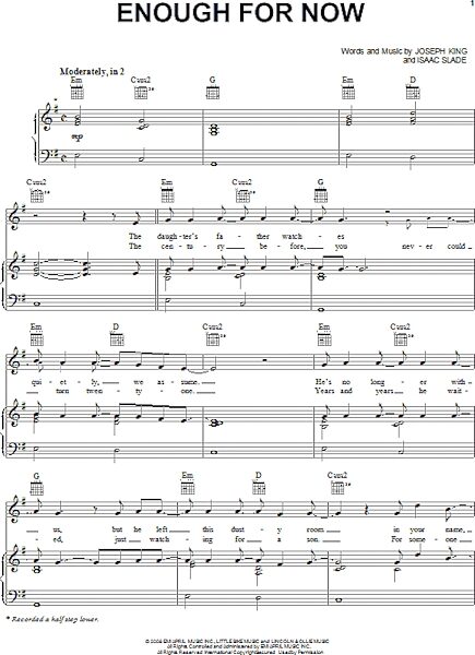 open zoom image for Enough For Now - Piano/Vocal/Guitar, New, Main