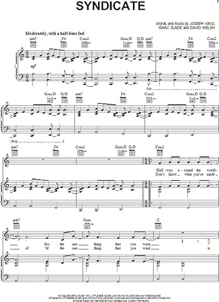 open zoom image for Syndicate - Piano/Vocal/Guitar, New, Main