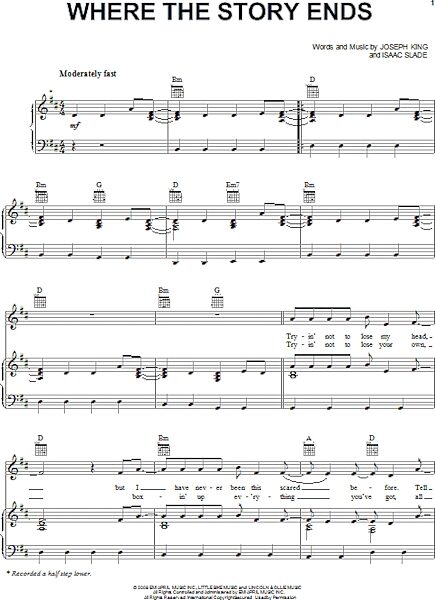open zoom image for Where The Story Ends - Piano/Vocal/Guitar, New, Main