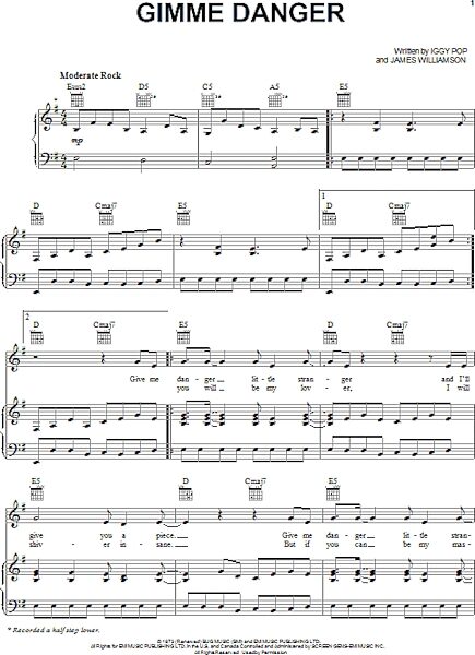 open zoom image for Gimme Danger - Piano/Vocal/Guitar, New, Main