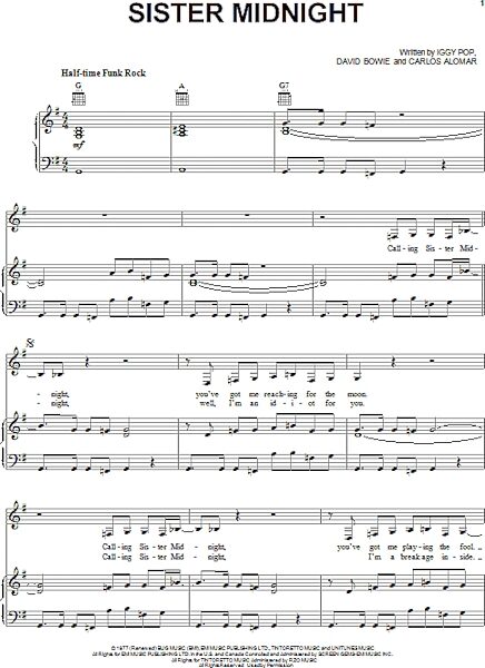 open zoom image for Sister Midnight - Piano/Vocal/Guitar, New, Main