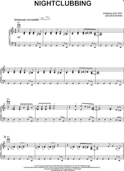 open zoom image for Nightclubbing - Piano/Vocal/Guitar, New, Main