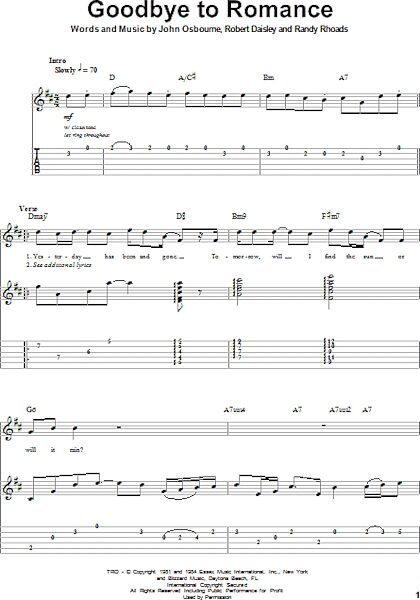 open zoom image for Goodbye To Romance - Guitar Tab Play-Along, New, Main