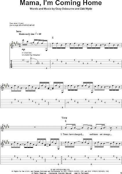 open zoom image for Mama, I'm Coming Home - Guitar Tab Play-Along, New, Main