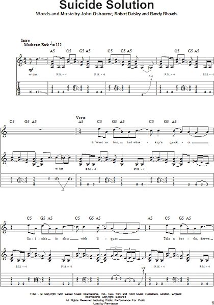 open zoom image for Suicide Solution - Guitar Tab Play-Along, New, Main
