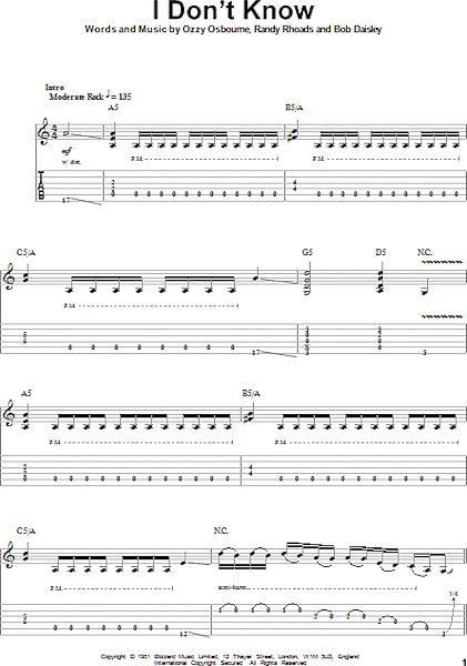 open zoom image for I Don't Know - Guitar Tab Play-Along, New, Main