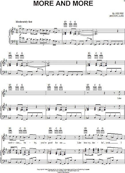 open zoom image for More And More - Piano/Vocal/Guitar, New, Main