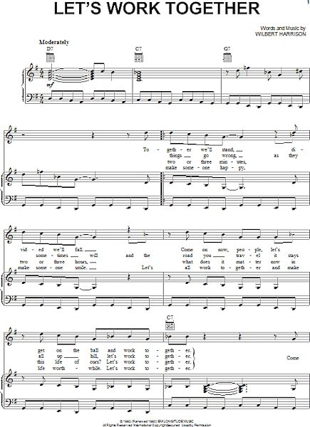 open zoom image for Let's Work Together - Piano/Vocal/Guitar, New, Main