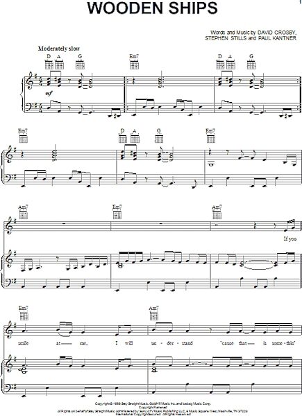 open zoom image for Wooden Ships - Piano/Vocal/Guitar, New, Main