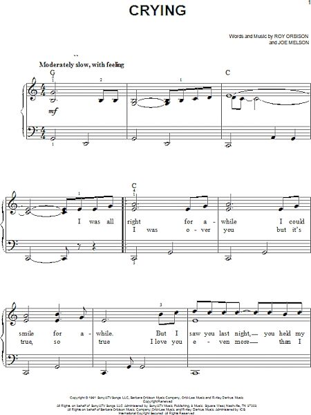open zoom image for Crying - Easy Piano, New, Main