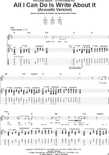open zoom image for All I Can Do Is Write About It - Guitar TAB, New, Main