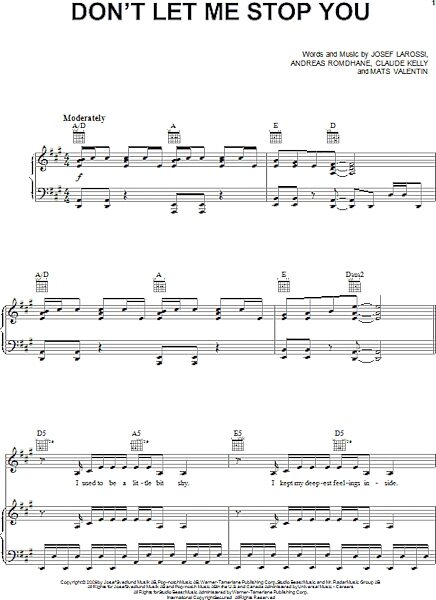 open zoom image for Don't Let Me Stop You - Piano/Vocal/Guitar, New, Main