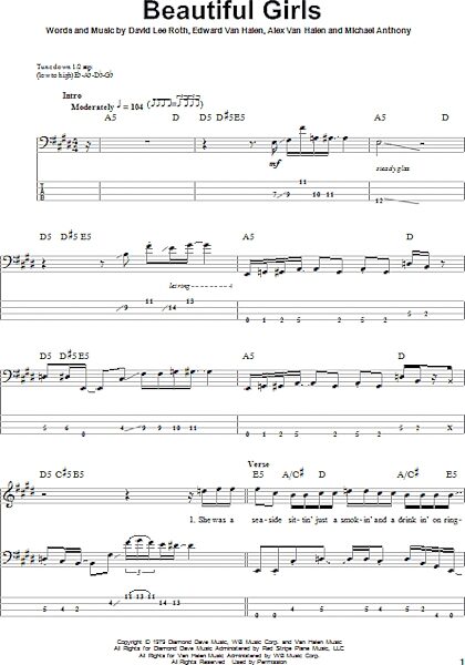 open zoom image for Beautiful Girls - Bass Tab, New, Main