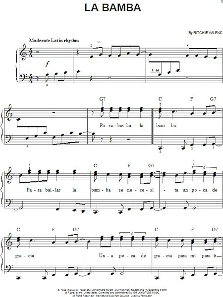 open zoom image for La Bamba - Easy Piano, New, Main