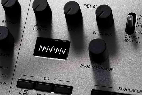 open zoom image for Korg Minilogue Analog Polyphonic Synthesizer, 37-Key, Silver, Oscilloscope