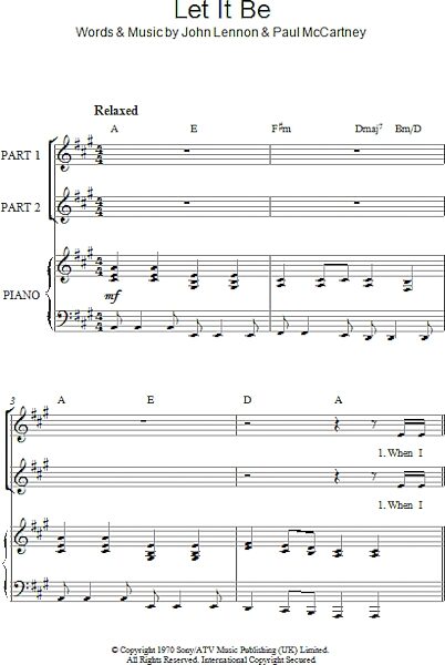 open zoom image for Let It Be - Choral, New, Main
