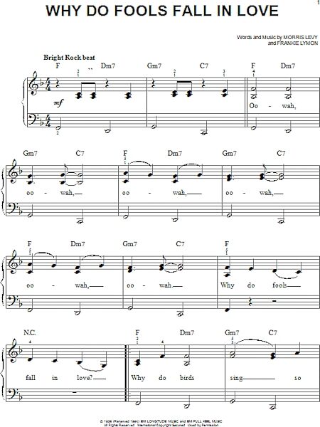 open zoom image for Why Do Fools Fall In Love - Easy Piano, New, Main