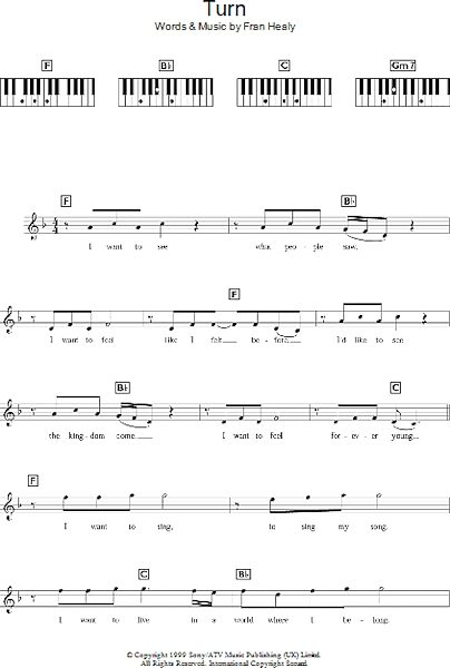 open zoom image for Turn - Piano Chords/Lyrics, New, Main