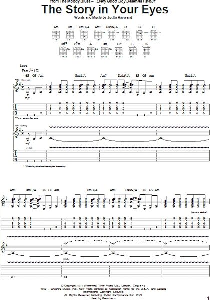 open zoom image for The Story In Your Eyes - Guitar TAB, New, Main